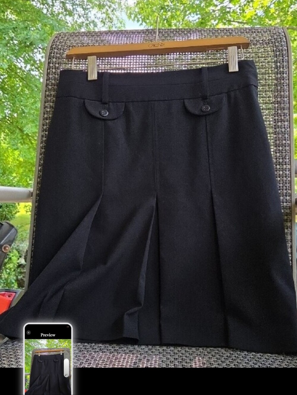 ANN TAYLOR,THE LOFT!Black Pleated A-Line Women's Skirt